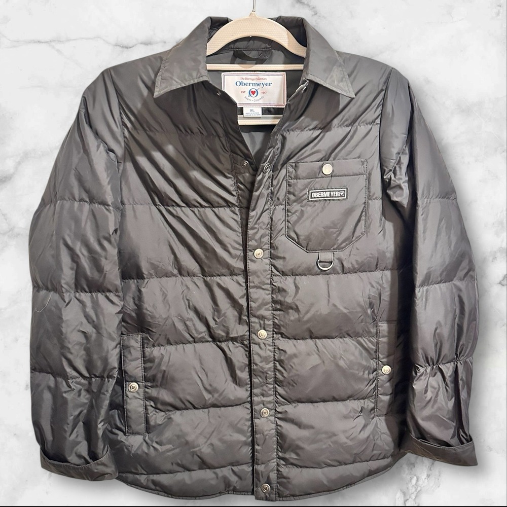 Obermeyer Kids Black Snow‎ Shirt Jacket Collared Size XL Down